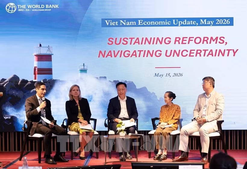 Speakers at the press conference (Photo: VNA)