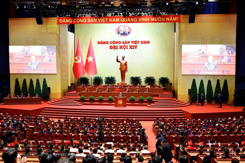 An overview of the closing session of the 14th National Party Congress on January 23 (Photo: VNA)