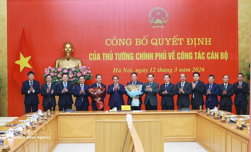 The appointment decision handover ceremony is held in Hanoi on March 12. (Photo: VNA)