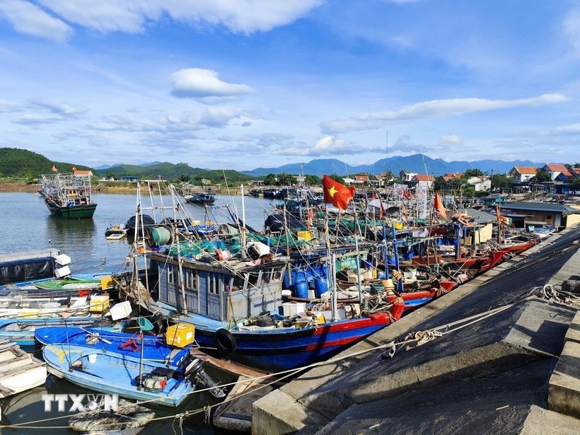 Fishing boats in Quang Duc commune of Quang Ninh province (Photo: VNA)