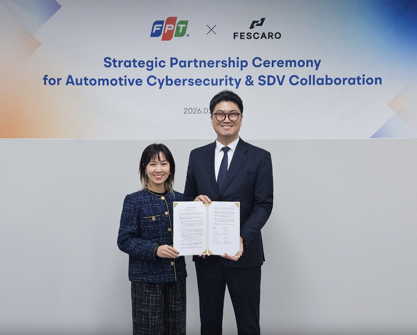 At the signing ceremony of the memorandum of understanding between FPT Corporation and FESCARO take place in the Republic of Korea. (Photo: FPT Corporation)