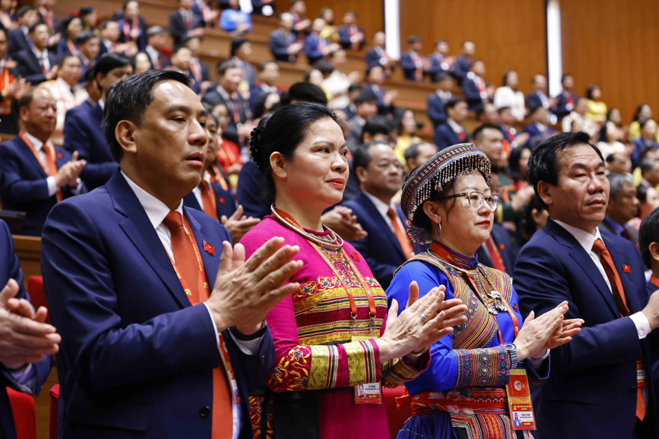 Delegates attend the opening of the 14th National Party Congress (Photo: VNA)