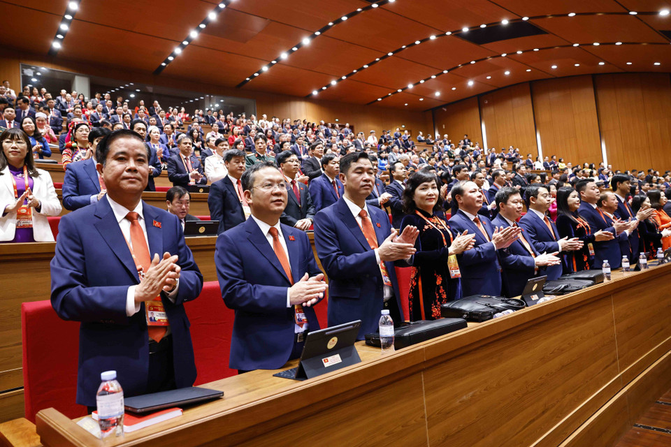Delegates attend the 14th National Party Congress (Photo: VNA)