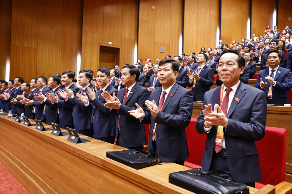 Delegates attend the opening of the 14th National Party Congress (Photo: VNA)