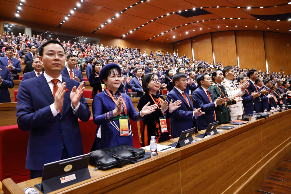 Delegates attend the 14th National Party Congress (Photo: VNA)