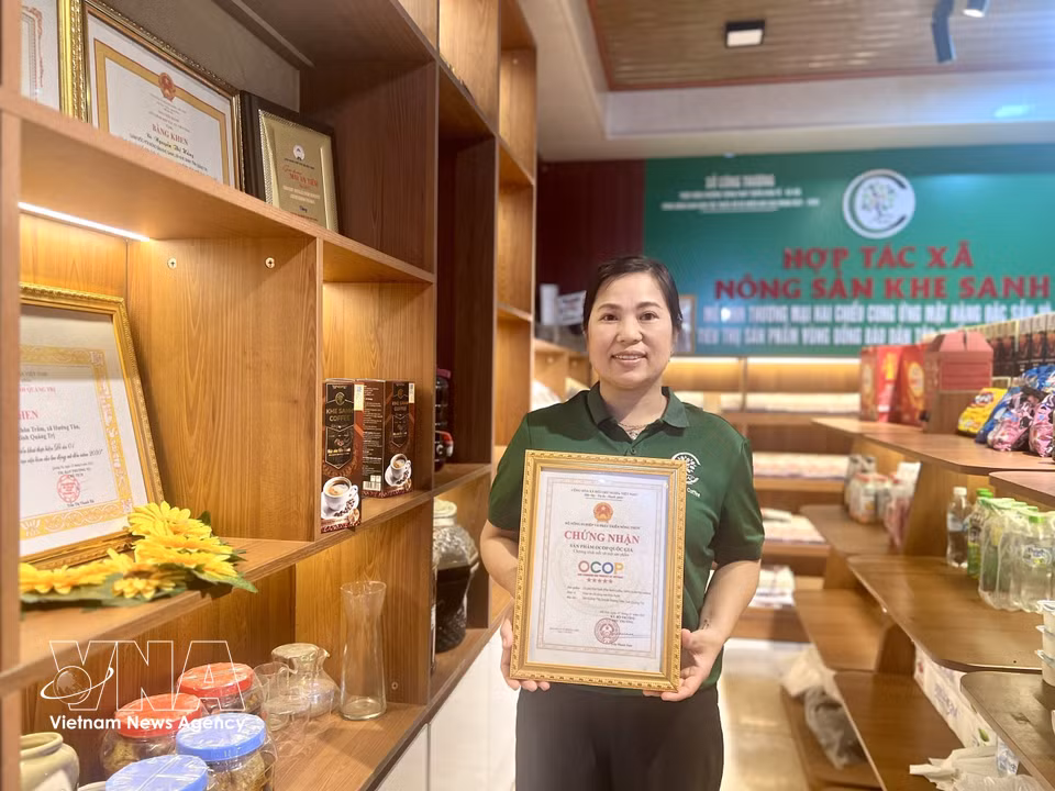 Khe Sanh Agricultural Cooperative’s 100% Arabica coffee product has been recognised as a national five-star One Commune One Product (OCOP) product, helping elevate and affirm the Khe Sanh coffee brand. (Photo: VNA)