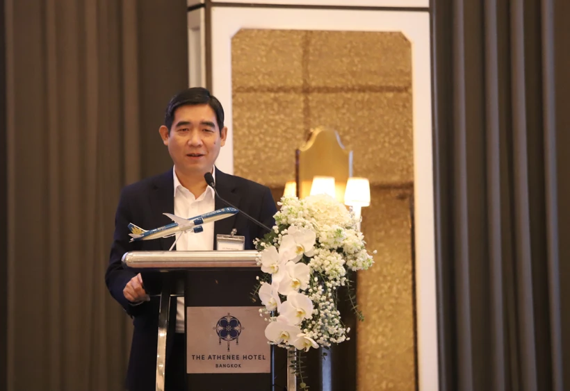 Vietnamese Ambassador to Thailand Pham Viet Hung speaks at the workshop in Bangkok on March 6. (Photo: VNA)