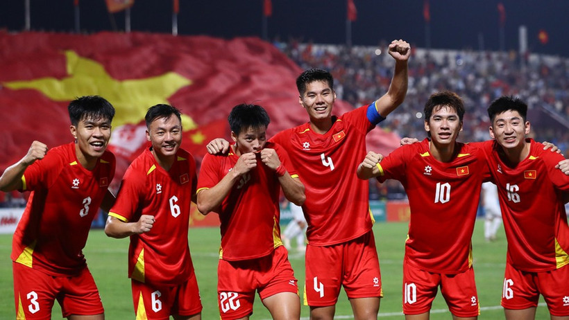 The Vietnamese U22 team's players (Photo: VFF)
