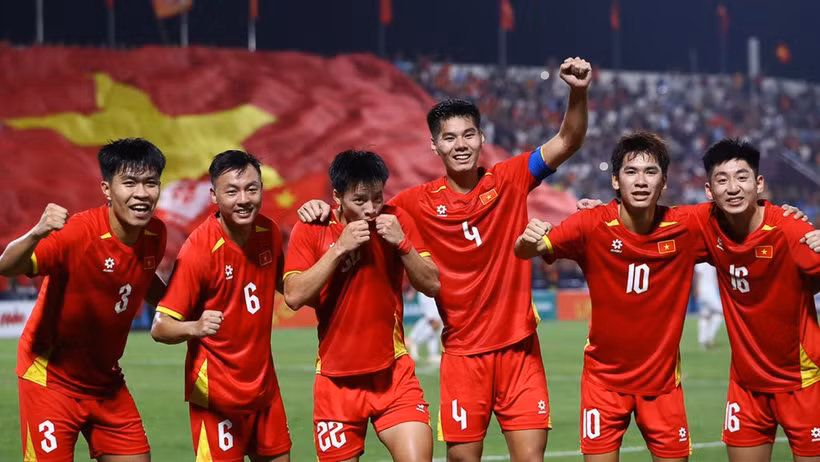 The Vietnamese U22 team's players (Photo: VFF)