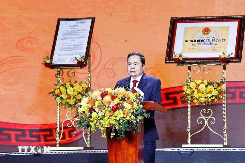 National Assembly Chairman Tran Thanh Man speaks at the ceremony in Bac Ninh. (Photo: VNA)