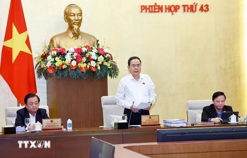 NA Chairman Tran Thanh Man speaks at the National Assembly Standing Committee's 43rd session. (Photo: VNA)