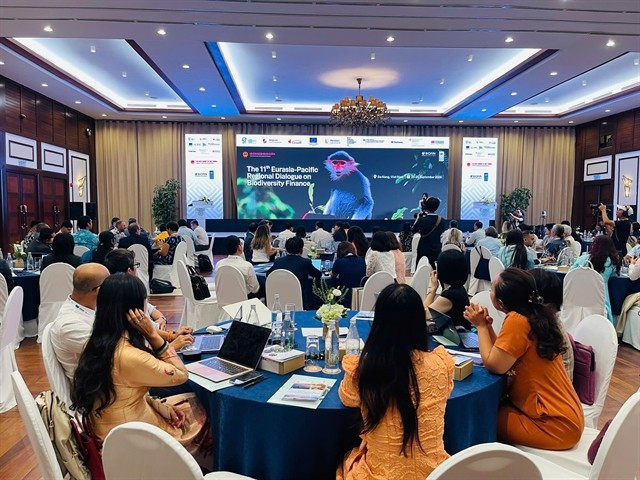 The dialogue attracts more than 120 biodiversity finance experts and Government representatives from Europe, Asia and the Pacific. (Photo: VNA)