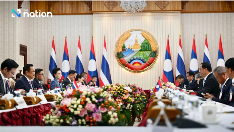 At the talks between Lao Prime Minister Sonexay Siphandone and his Thai counterpart Anutin Charnvirakul. (Photo: nationthailand.com)