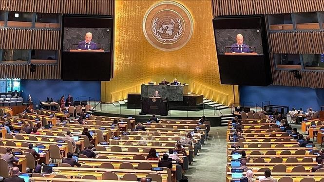 Minister Counsellor Nguyen Hoang Nguyen speaks at the UN General Assembly’s high-level meeting on the human rights situation of Rohingya Muslims and other minorities in Myanmar. (Photo: VNA)