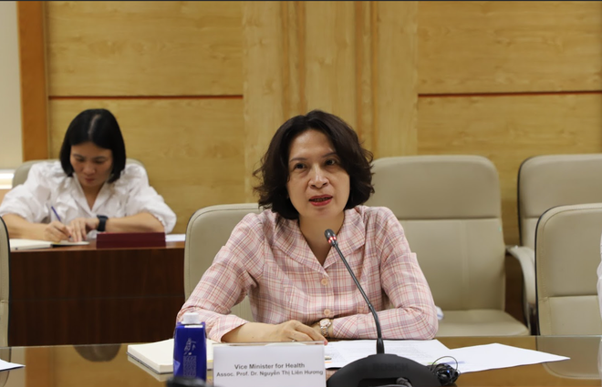 Deputy Minister of Health Nguyen Thi Lien Huong at the working session. (Photo: VietnamPlus) healthcare-2.png