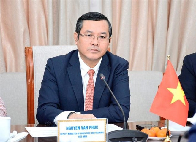 Nguyen Van Phuc, Deputy Minister of Education and Training of Vietnam, speaks at the meeting (Photo: Vietnam+) bo-giao-duc-viet.jpg