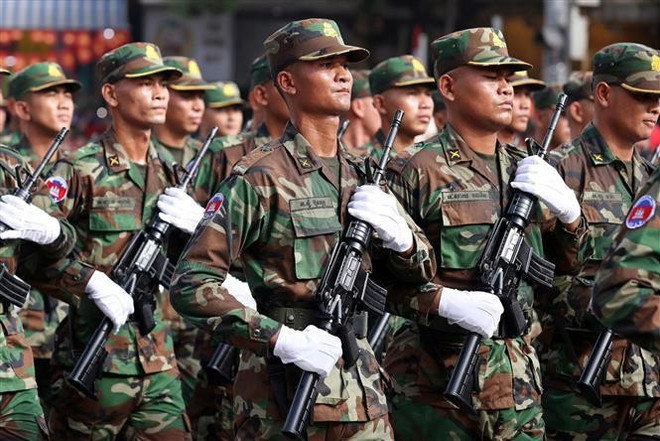 The Royal Cambodian Armed Forces contingent at the event (Photo: VNA) vna-potal-dieu-binh-ky-niem-80-nam-quoc-khanh-2-9-cac-khoi-quan-doi-nuoc-ngoai-8251159.jpg