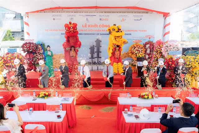 A construction ground-breaking ceremony for the Da Nang Landmark project in Da Nang City. (Photo courtesy of DINCO)
