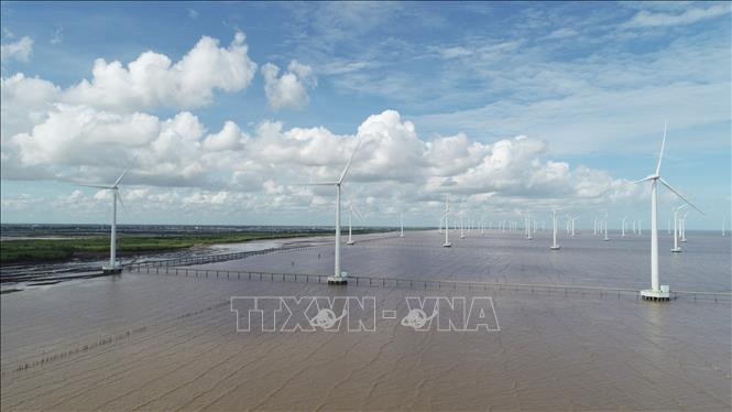 A coastal wind power project in Bac Lieu province. (Photo: VNA)