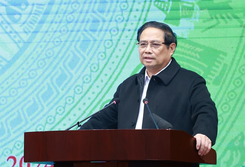 Prime Minister Pham Minh Chinh addresses the conference (Photo: VNA)