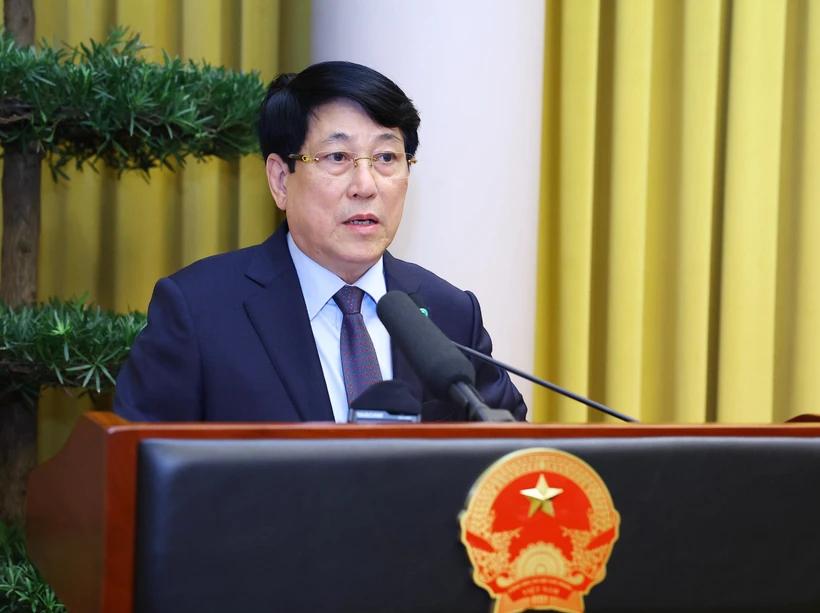 State President Luong Cuong addresses the meeting (Photo: VNA)