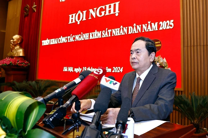 National Assembly Chairman Tran Thanh Man addresses the event (Photo: VNA)