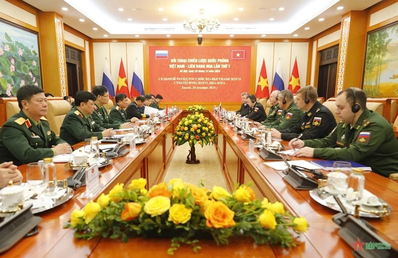 The 7th Vietnam - Russia Defence Strategy Dialogue is held on December 26 in Hanoi. (Photo: qdnd.vn)