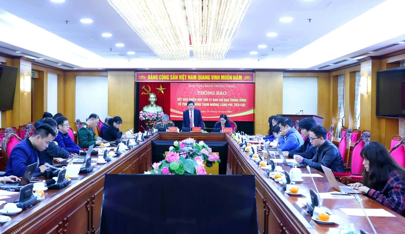 The press conference held by the Party Central Committee’s Commission for Internal Affairs on December 31 (Photo: VNA)