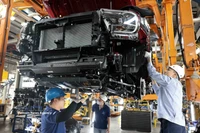 Welding line for passenger car frames at Ford Hai Duong Factory (Photo: VNA)
