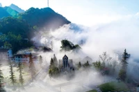 Built in 1895, the stone church has been carefully restored and preserved in its original state, and remains an iconic symbol of the misty town of Sa Pa. (Photo: VNA)