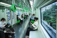 Urban train has become a favourable travel solution for Hanoi's residents. (Photo: VNA)