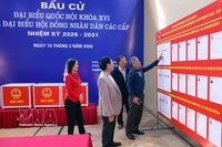 Voters study information of candidates before the polling day. (Photo: VNA)