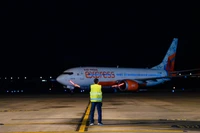 The inaugural flight from New Delhi lands at Phu Quoc International Airport (Photo: Sun Group)