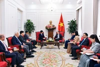 The meeting between Minister of Foreign Affairs Le Hoai Trung and Governor Ibaragi Ryuta of Japan's Okayama prefecture on March 27 (Photo: Ministry of Foreign Affairs) 