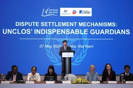 Deputy Minister of Foreign Affairs Nguyen Manh Cuong addresses the 14th Ocean Dialogue in Hanoi on May 7. (Photo: VNA)