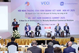Deputy Prime Minister Bui Thanh Son speaks at the US-Vietnam Business Summit 2025. (Photo: VNA)
