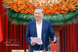 Party General Secretary To Lam speaks at the working session between the steering committee and members of the editorial teams, scientists, experts and relevant agencies. (Photo: VNA)