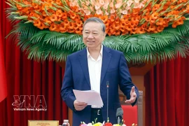 Party General Secretary To Lam speaks at the working session between the steering committee and members of the editorial teams, scientists, experts and relevant agencies. (Photo: VNA)