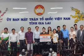 Nutifood hands over 10 billion VND to the Vietnam Fatherland Front Committee of Gia Lai province (Photo: VNA)