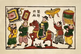 Horse in Dong Ho folk painting.