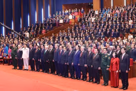 Delegates attend the closing session of the 14th National Party Congress (Photo: VNA)