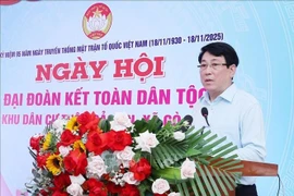 State President Luong Cuong speaks at the Great National Unity Festival in Bao An village, Go Noi commune, Da Nang city. (Photo: VNA)