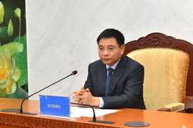 Minister of Finance Nguyen Van Thang speaks at the meeting. (Photo: Ministry of Finance)