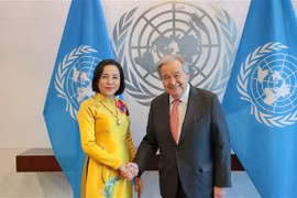 NA Vice Chairwoman Nguyen Thi Thanh (L) meets with UN Secretary-General António Guterres in New York on March 10. (Photo: VNA)