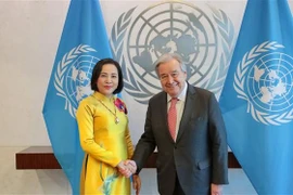 NA Vice Chairwoman Nguyen Thi Thanh (L) meets with UN Secretary-General António Guterres in New York on March 10. (Photo: VNA)