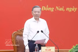 Party General Secretary and State President To Lam speaks at the working session with the Standing Board of the Dong Nai Party Committee on May 18, 2026. (Photo: VNA)