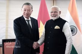 Within the framework of his participation in the 79th session of the United Nations General Assembly and working visit to the US, Party General Secretary and State President To Lam meets with Indian Prime Minister Narendra Modi in New York on September 23, 2024 (local time). (Photo: VNA)