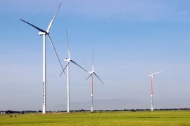 Wind turbines of the Hanbaram wind power project in Khanh Hoa province (Photo: VNA)