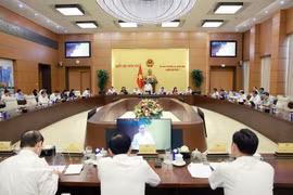 NA Chairman Tran Thanh Man speaks at the NA Standing Committee's second session. (Photo: VNA)