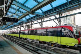 Nhon-Hanoi Station metro line. A series of planned investments in national and urban railway infrastructure over the next 15 years is expected to generate enormous demand for railway industrial products. (Photo: VNA)